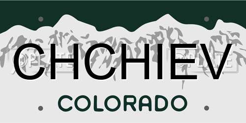CHCHIEV Colorado License Plate