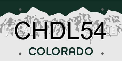 CHDL54 Colorado License Plate