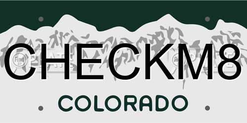 CHECKM8 Colorado License Plate