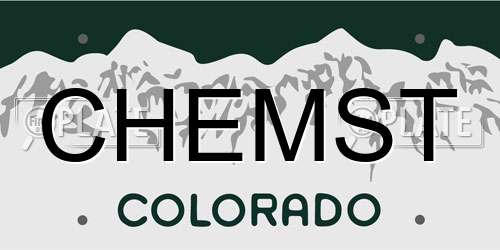 CHEMST Colorado License Plate