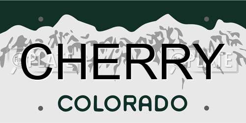 CHERRY Colorado License Plate