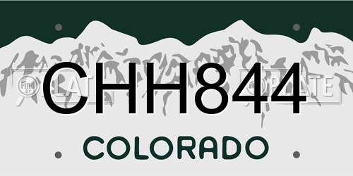 CHH844 Colorado License Plate