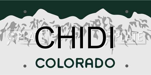 CHIDI Colorado License Plate