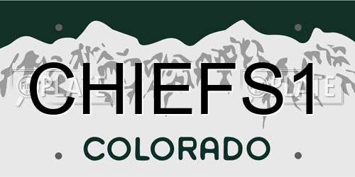 CHIEFS1 Colorado License Plate
