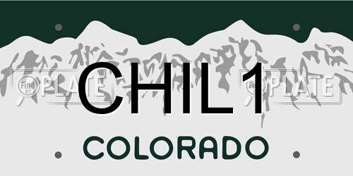 CHIL1 Colorado License Plate