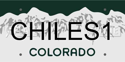 CHILES1 Colorado License Plate