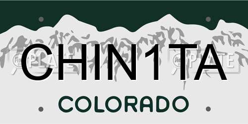 CHIN1TA Colorado License Plate