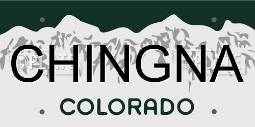 CHINGNA Colorado License Plate