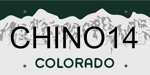 CHINO14 Colorado License Plate