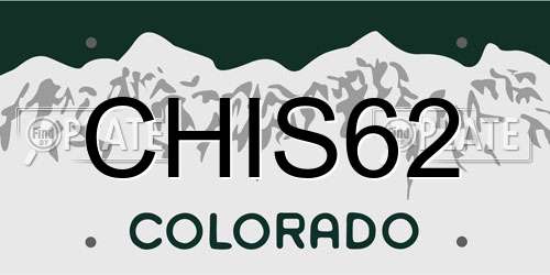 CHIS62 Colorado License Plate