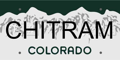 CHITRAM Colorado License Plate