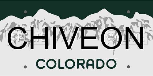 CHIVEON Colorado License Plate