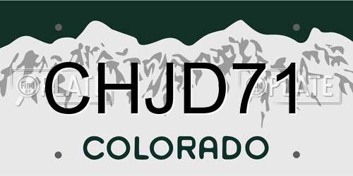 CHJD71 Colorado License Plate