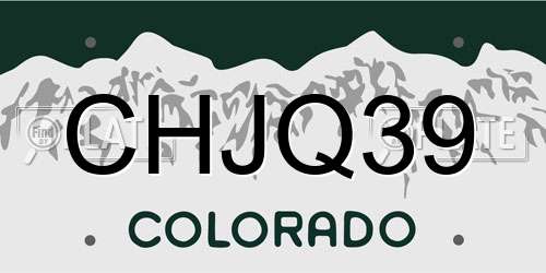 CHJQ39 Colorado License Plate