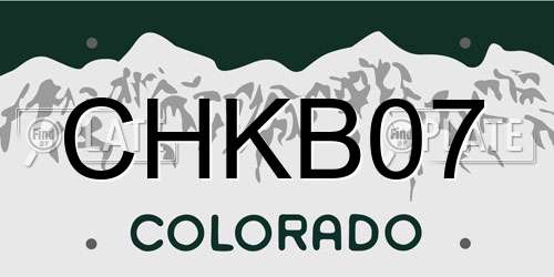 CHKB07 Colorado License Plate