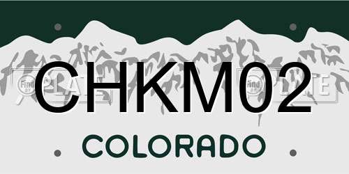 CHKM02 Colorado License Plate