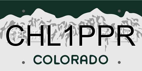 CHL1PPR Colorado License Plate