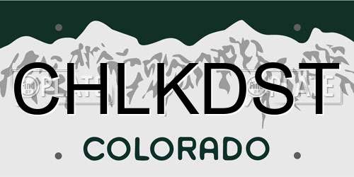 CHLKDST Colorado License Plate