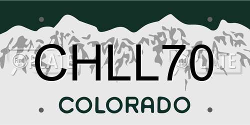 CHLL70 Colorado License Plate