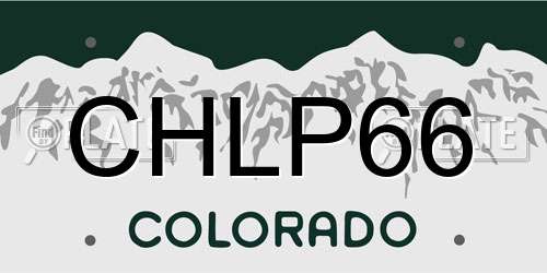 CHLP66 Colorado License Plate