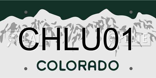 CHLU01 Colorado License Plate