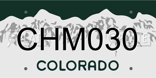 CHM030 Colorado License Plate