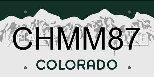 CHMM87 Colorado License Plate