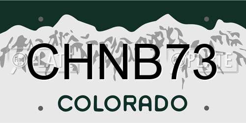 CHNB73 Colorado License Plate