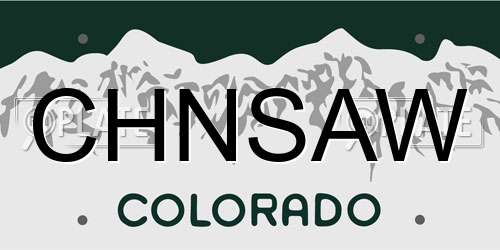CHNSAW Colorado License Plate