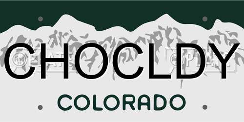 CHOCLDY Colorado License Plate