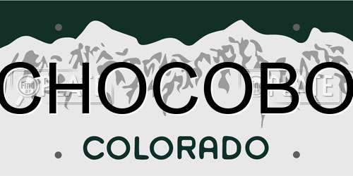 CHOCOBO Colorado License Plate