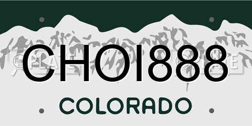 CHOI888 Colorado License Plate