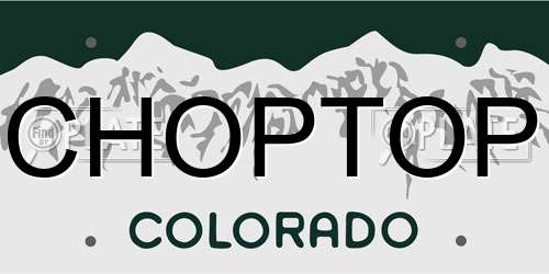 CHOPTOP Colorado License Plate