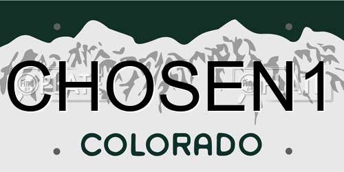 CHOSEN1 Colorado License Plate