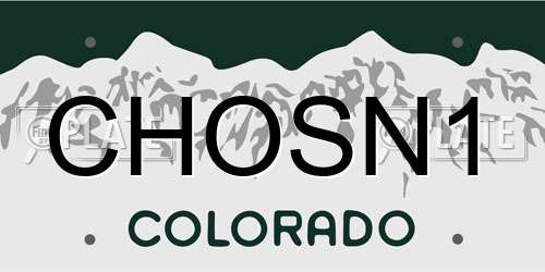 CHOSN1 Colorado License Plate