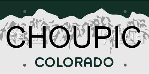 CHOUPIC Colorado License Plate