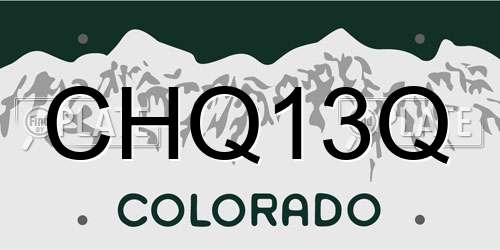 CHQ13Q Colorado License Plate