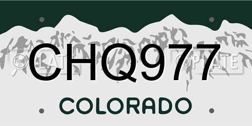 CHQ977 Colorado License Plate