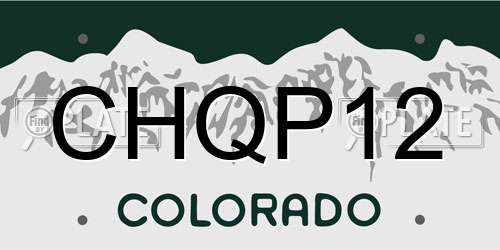 CHQP12 Colorado License Plate