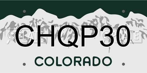 CHQP30 Colorado License Plate