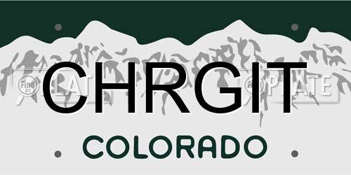 CHRGIT Colorado License Plate