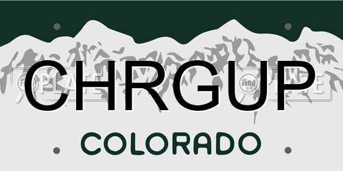 CHRGUP Colorado License Plate