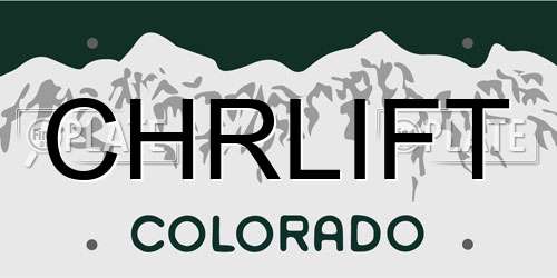 CHRLIFT Colorado License Plate