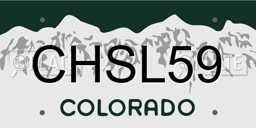 CHSL59 Colorado License Plate