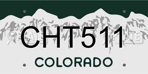 CHT511 Colorado License Plate