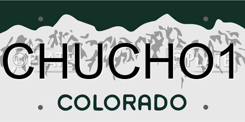 CHUCHO1 Colorado License Plate
