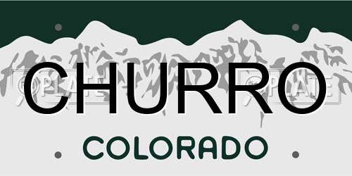CHURRO Colorado License Plate