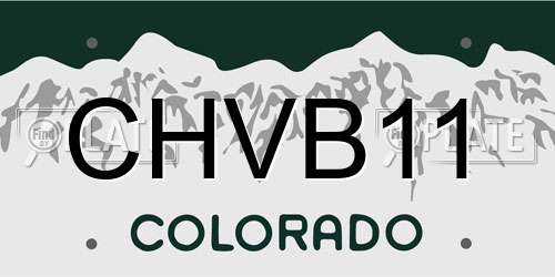 CHVB11 Colorado License Plate