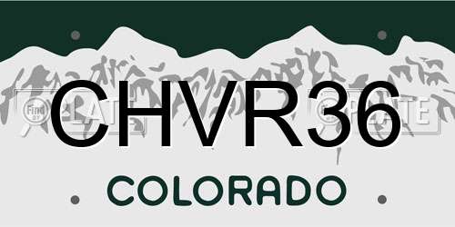 CHVR36 Colorado License Plate