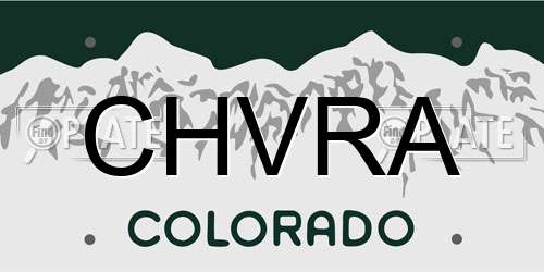 CHVRA Colorado License Plate